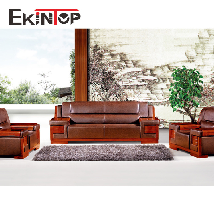 Ekintop Industrial Carving Frame Wood Seaters Antique Design Style Living Room Vintage Office Sofa Sets Furniture Sofa