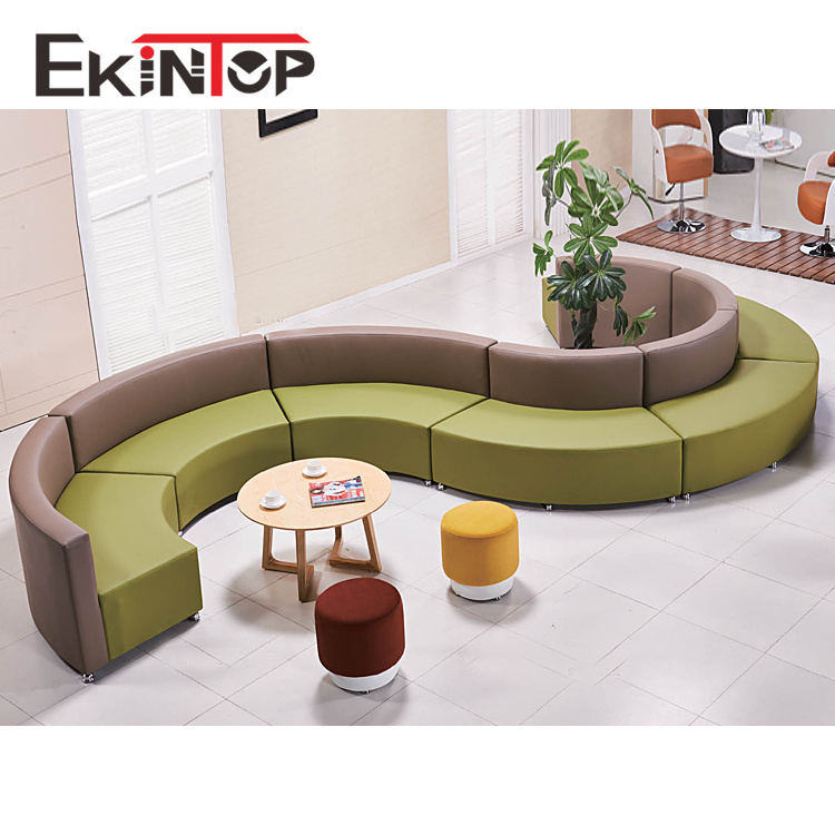 Half circle reception chester moon oval office sofa set round corner s shape office reception sofa