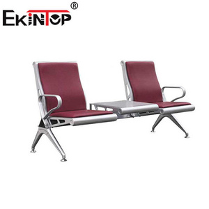 Ekintop Factory Directly Sale Red Waiting Room Chairs Design 2-Seater Hospital Visitor Chair Airport Waiting Chair PU Seating