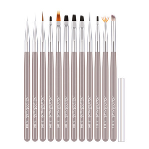 High Quality Nylon Acrylic Handle Gel Paint pen Liner Brush Nail Art Brushes Set