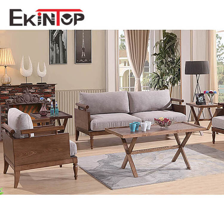 Ekintop pictures of modern teak antique wooden frame fabric sofa furniture set designs