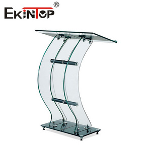 Ekintop other commercial furniture modern glass pulpit lectern acrylic digital podium church