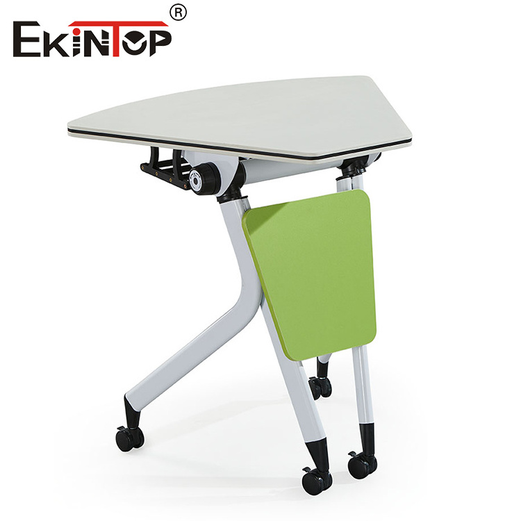 Ekintop office furniture and school desk folding foldable training room table with wheels training table desk