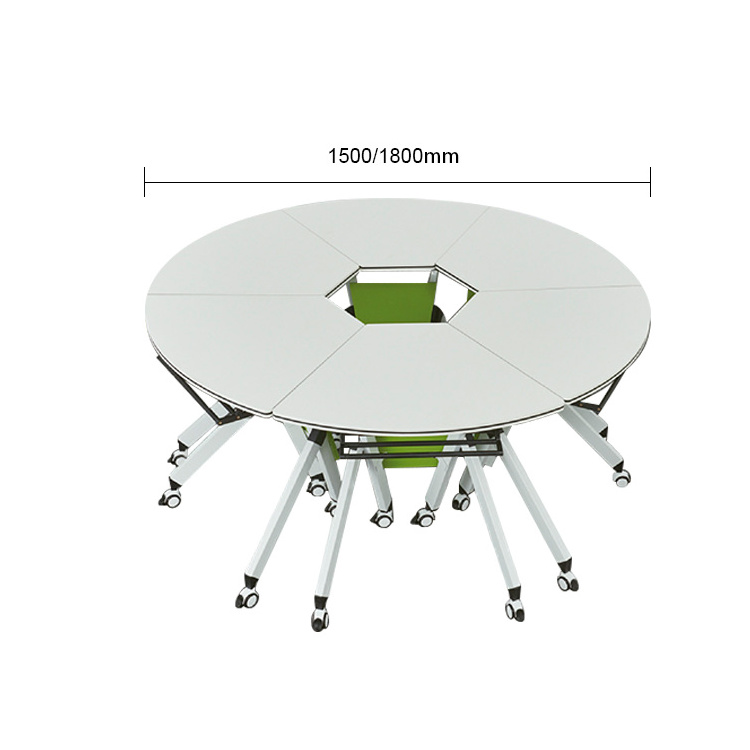 Ekintop office furniture and school desk folding foldable training room table with wheels training table desk