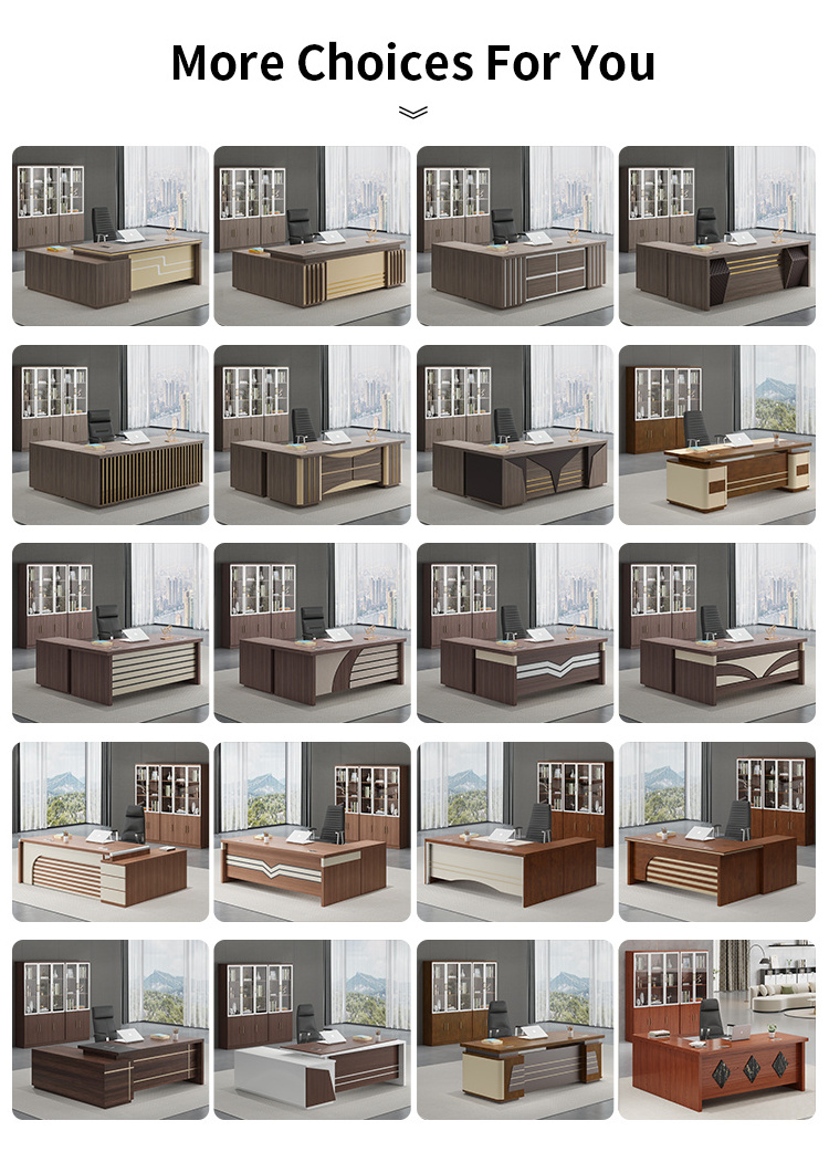 Ekintop Modern Luxury work executive office desk set CEO office table with chairs design Boss CEO Office furniture