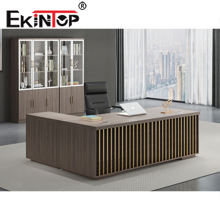 Ekintop Modern Luxury work executive office desk set CEO office table with chairs design Boss CEO Office furniture