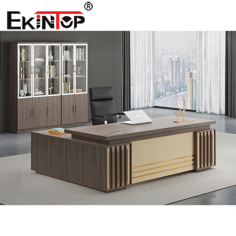 Ekintop Modern Luxury work executive office desk set CEO office table with chairs design Boss CEO Office furniture