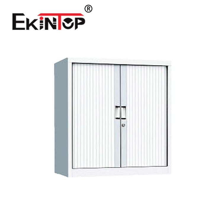 Ekintop vertical roll top shutter front tambour door stainless steel metal file storage cabinet for rollers