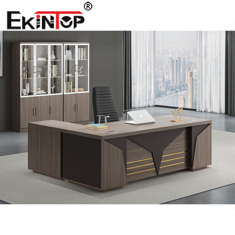 Ekintop Modern Luxury work executive office desk set CEO office table with chairs design Boss CEO Office furniture