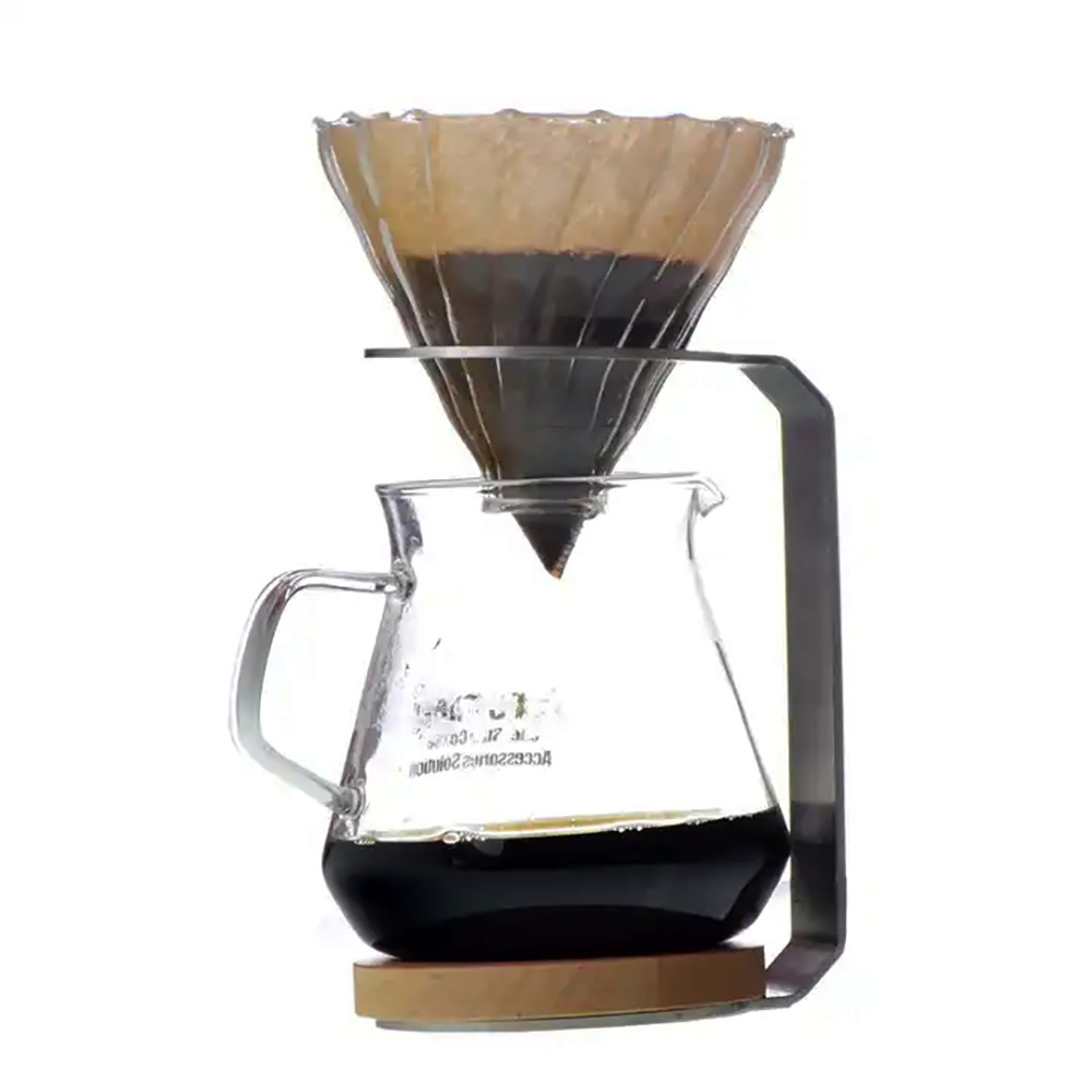 Festival Promotion Home Office Wooden Base Stand Design Pour Over Coffee Dripper Coffee Maker Brewer Tool