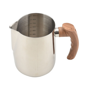 Chinese Factory 350Ml 600Ml Stainless Steel Metal Pull Cup Barista Frother Pitcher Latte Coffee Frothing Milk Jug