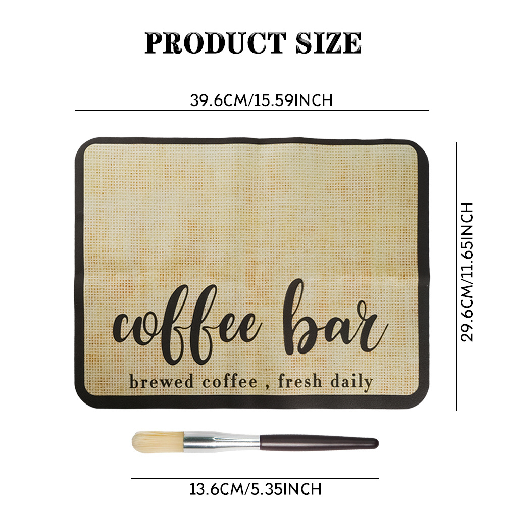 Hot Selling Coffee Mat With Brush Bar Mat Hide Stain Absorbent Quick Drying Mat Fit Under Coffee Maker Espresso Machine