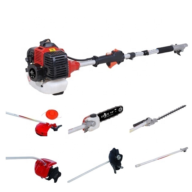 4 in 1 brush cutter 52 cc multi function grass trimmer with pole chainsaw and pole hedge trimmer