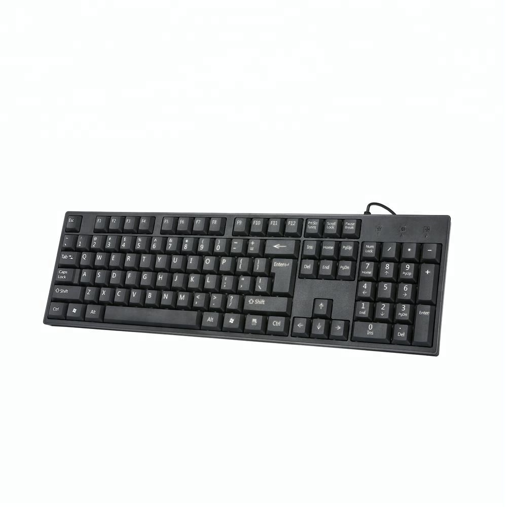 USB wired slim 104 105 keys black customized layout color wired keyboard for Office Computer PC Laptop K-101