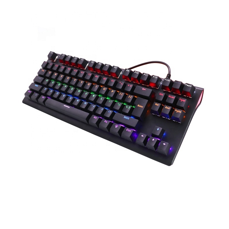 New 87/88keys RGB Backlighting Mechanical Gaming Keyboard OEM ODM Blue RED Switches mechanical keyboard YH-8701