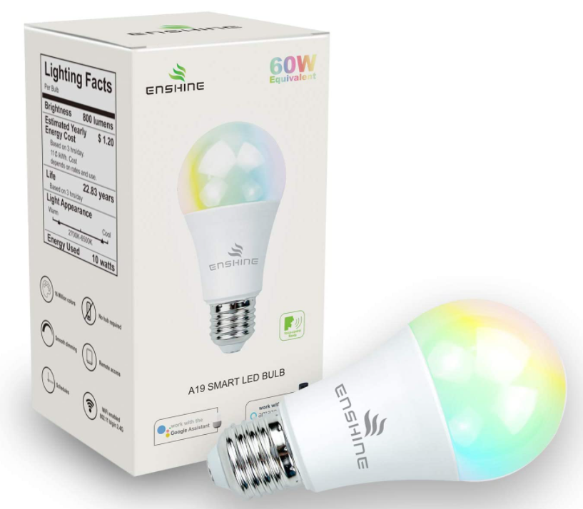 9W E27/B22  LED Smart Light Bulb Multicolor Dimmable WiFi LED Light Bulb Compatible with google alexa