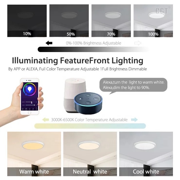 30w slim tuya wifi  smart led ceiling light