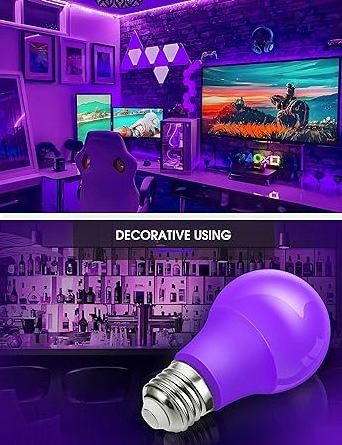 Purple LED Bulb A19 9W Outdoor Christmas E26 Base Thanksgiving New Year Porch Home Lighting Wedding Party Bar Decoration Non-Dim