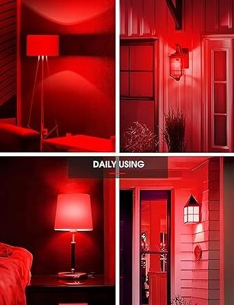 Red LED Bulb A19 9W Valentine's Day Indoor E26 Porch Thanksgiving New Year Home Lighting Wedding Party Bar Decoration Non-Dim