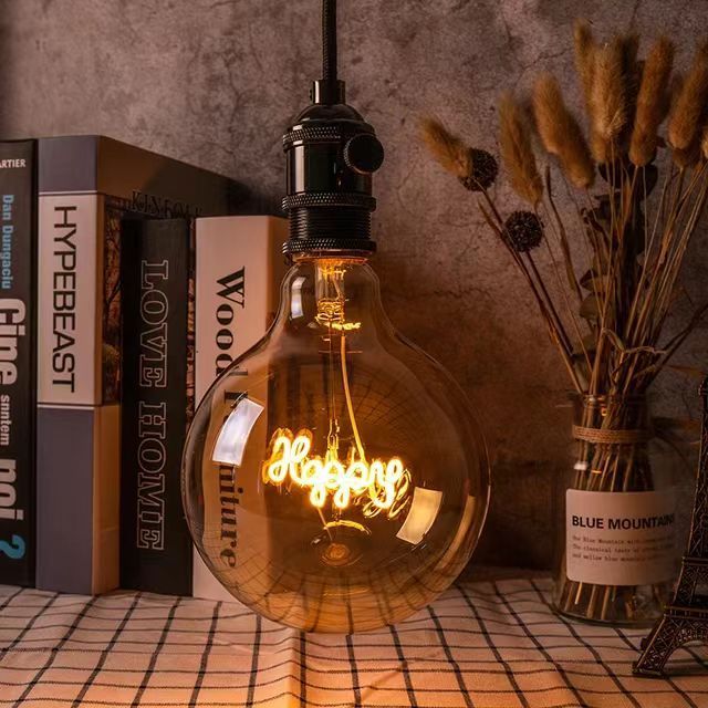 LED Filament Bulb High Quality Hello Love Letter Base 4W Glass Clear Amber G125 Series Dimmable LED Decorative Edison light bulb