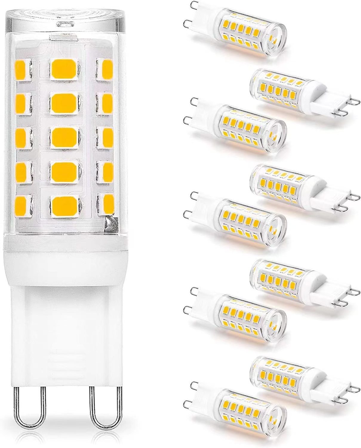 G9 LED Bulb Dimmable 4W 40 Watt T4 G9 Halogen Equivalent 2700K Soft Warm White 120V No-Flicker Chandelier Lighting 450LM