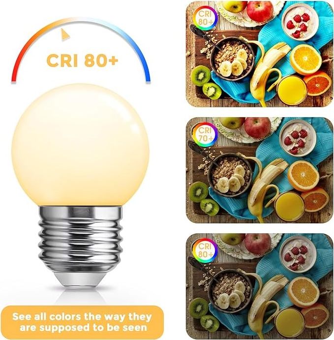 Small Globe Light Bulb IW G45 15W Equivalent 3000K E26 LED Colored Bulbs Bathroom Mirror Halloween Christmas Wedding Party Decor