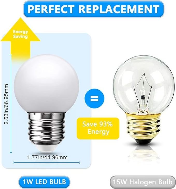 LED Night Light Bulb Globe 15W Equivalent E26 Medium Screw Base Bathroom Vanity Porch Outdoor String Light Bulbs Cool White