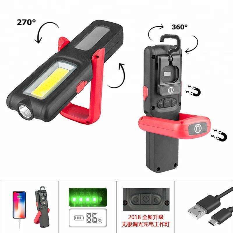 2024 Rechargeable Work Light With Magnetic Base Ultra Bright Led Flashlight Inspection Lamp For Car Repair