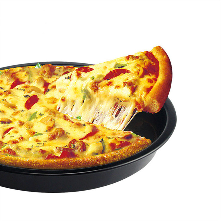 Baking Tools 10-inch Thickened Non-stick Carbon Steel Round Pizza Pan Baking Mold Tray Pizza Mold  For Household Oven