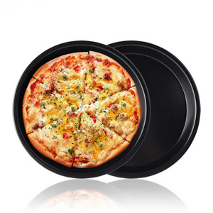 Baking Tools 10-inch Thickened Non-stick Carbon Steel Round Pizza Pan Baking Mold Tray Pizza Mold  For Household Oven