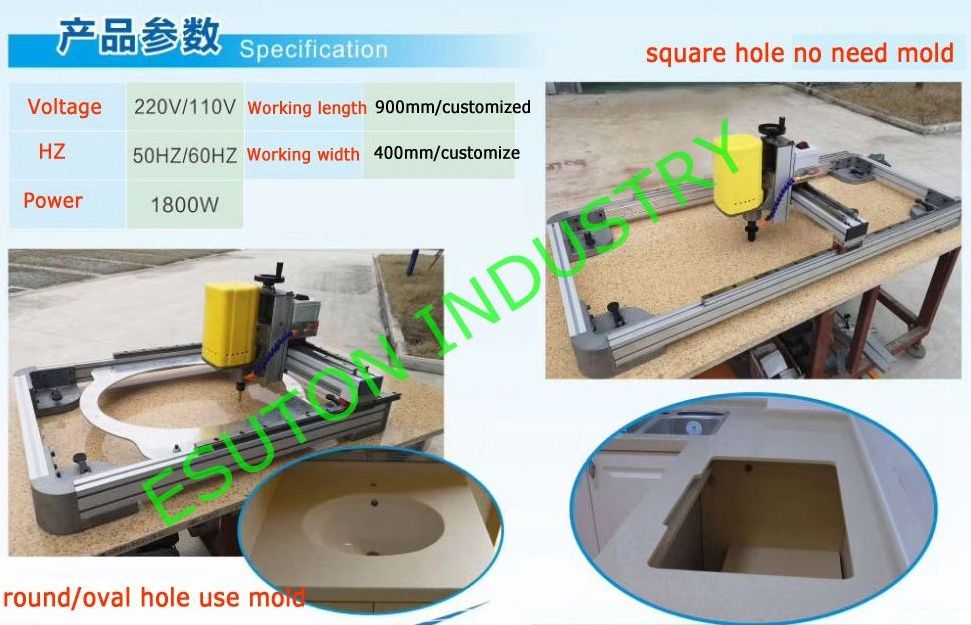 manual hand granite marble quartz stone sink cutting machine stone countertops sink cut out machine sink edge grinding polishing