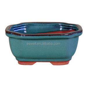 China wholesale ceramic bonsai pot different size indoor small outdoor large clay glazed bonsai pot