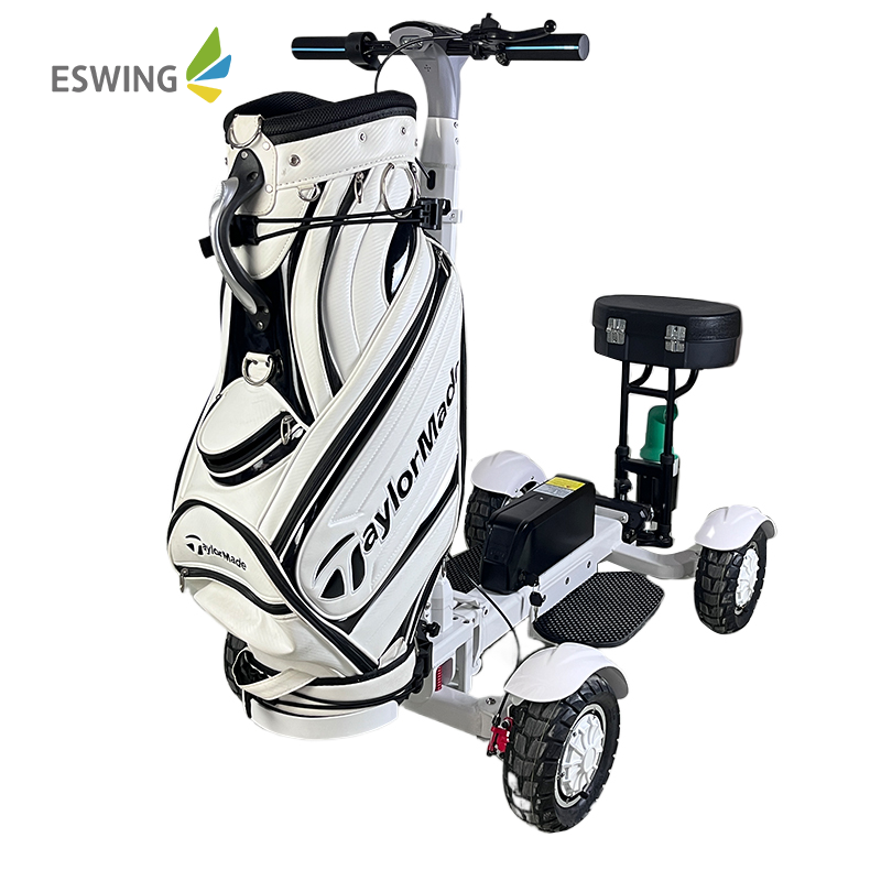 White Golf Cart Mobility Scooter 10 inch Tire 4 Wheels 2400W Electric Golf Scooter Golf Board