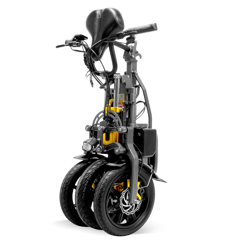 China Manufacturing 14'' Fat Tire Folding 3 Wheel E Bike With 48V 350W brushless motor electric bicycle