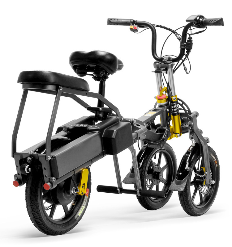 China Manufacturing 14'' Fat Tire Folding 3 Wheel E Bike With 48V 350W brushless motor electric bicycle