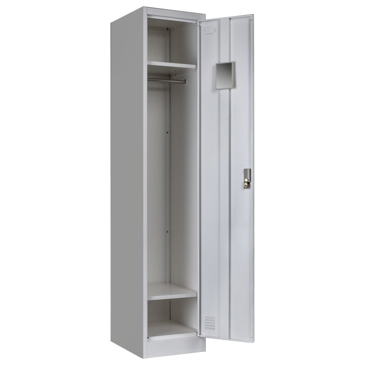 Single Door Steel Metal Wardrobe Locker With Clothes Hanger