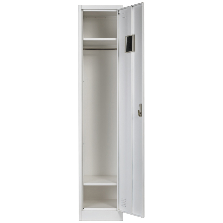 Single Door Steel Metal Wardrobe Locker With Clothes Hanger