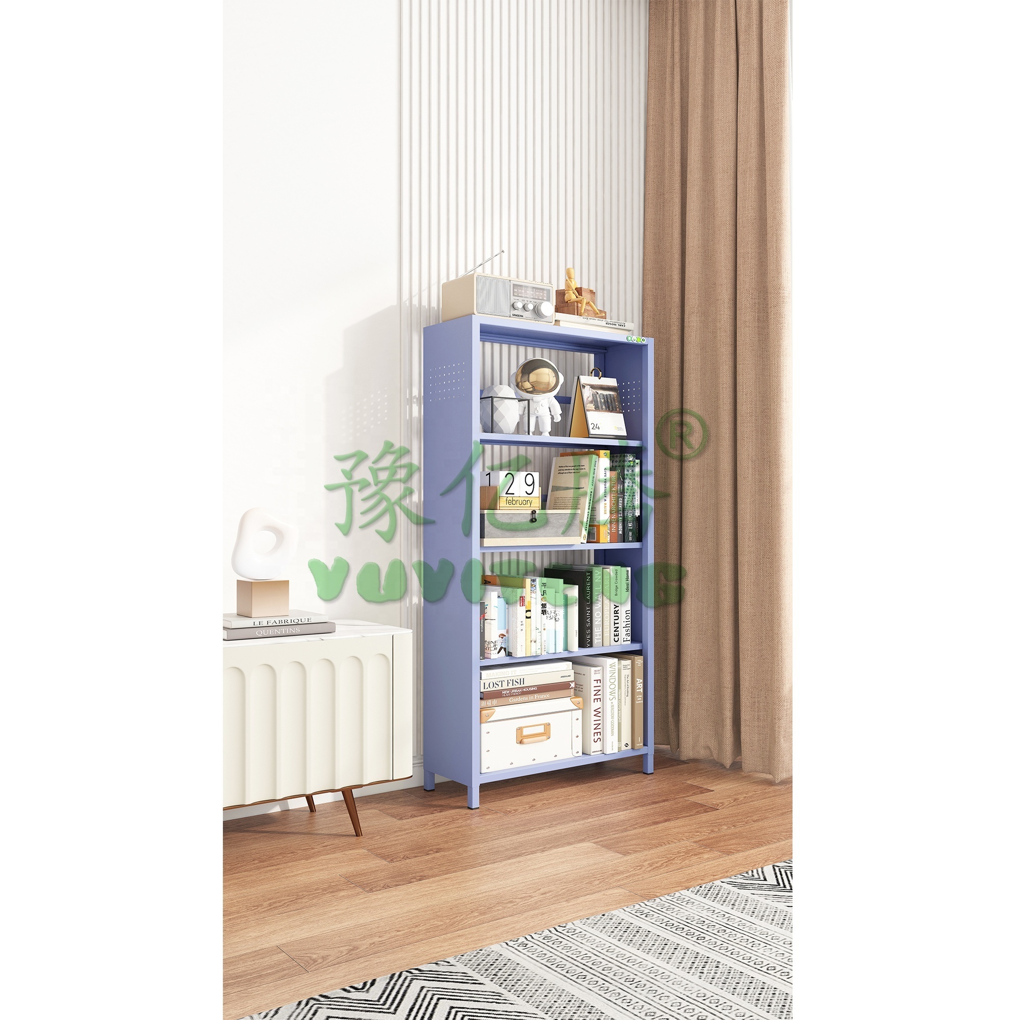 Study Furniture Single Sided Bookshelf Office Bookshelf With Adjustable Shelves Open Metal Storage Bookcase