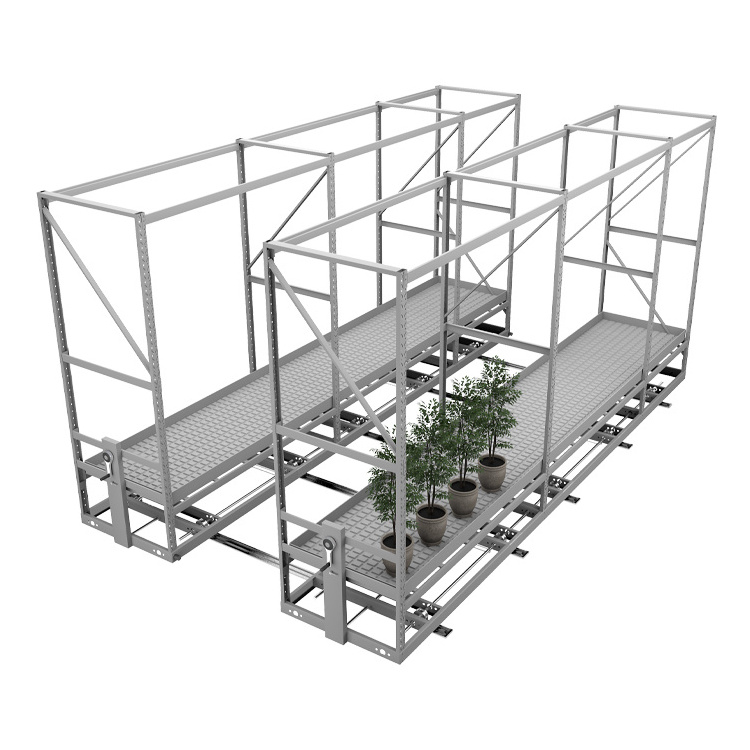 Agriculture Hydroponic Steel Plants Growing Rack Rolling Shelf  Vertical Grow Rack System with Led Light