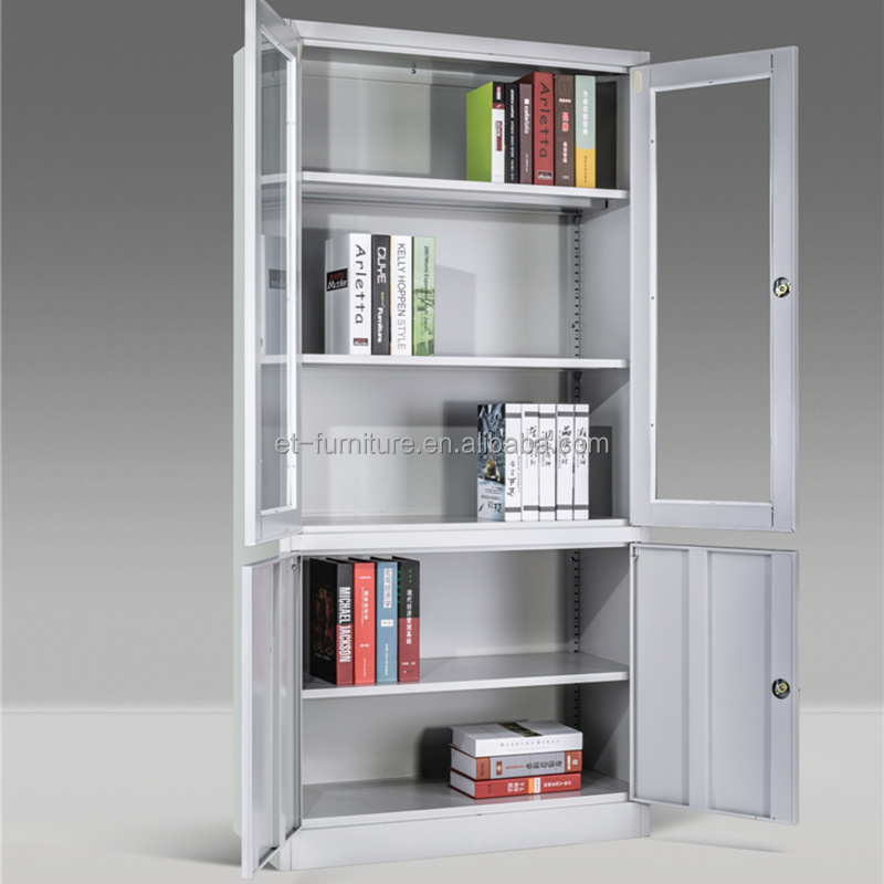 Luoyang Factory Storage Cabinet Steel Glass Door Front Sliding Door Filing Cabinet