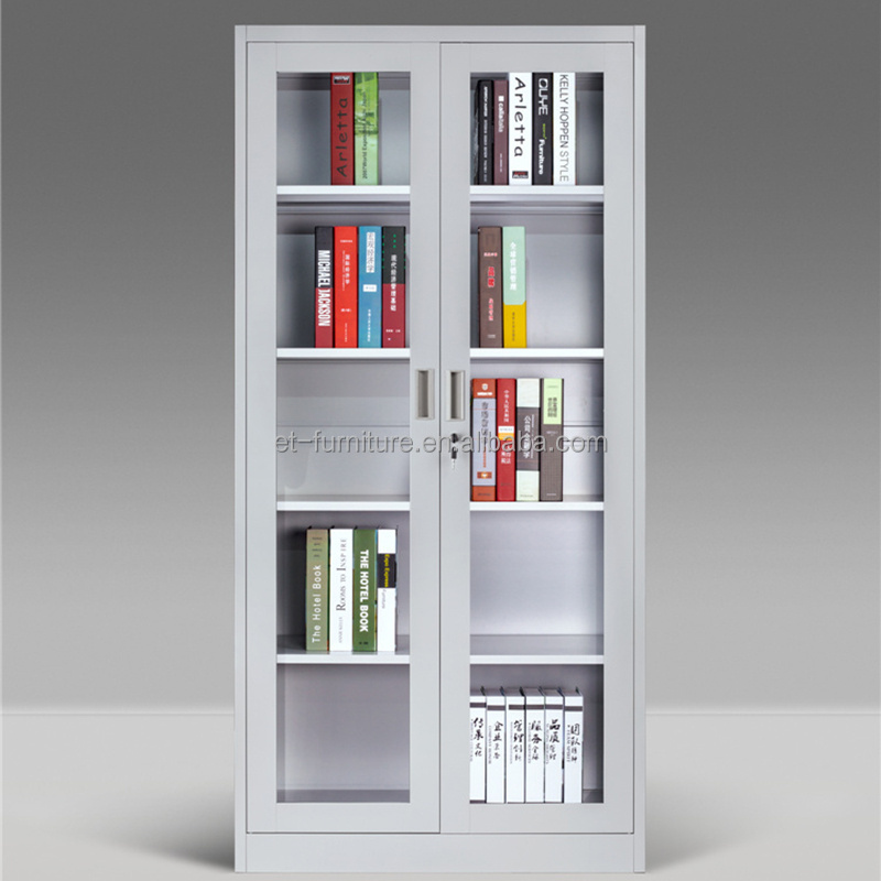 Luoyang Factory Storage Cabinet Steel Glass Door Front Sliding Door Filing Cabinet