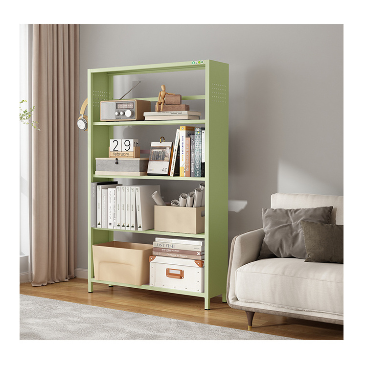 No door open metal shelf book filing cabinet balcony storage cabinet with 4 shelves without doors