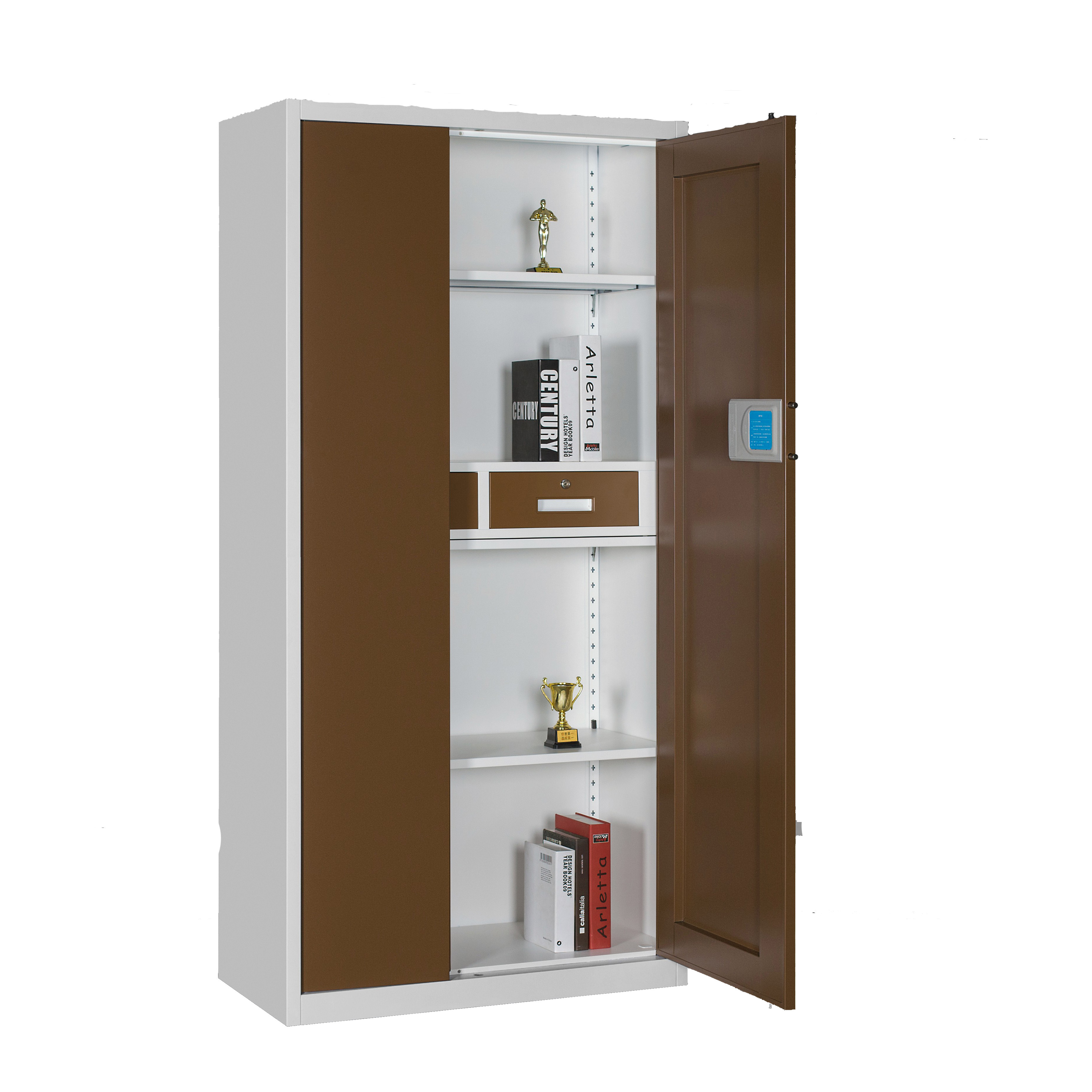 Modern Design Metal and Wood File Drawer Cabinets for Office Workshop and Home with Digital Password Code Lock also for Gym