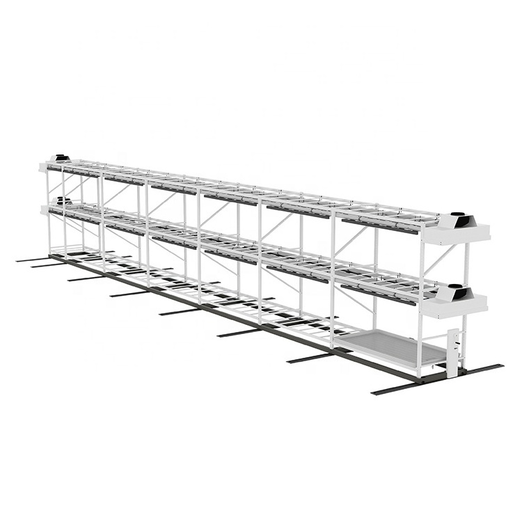 Agriculture Hydroponic Steel Plants Growing Rack Rolling Shelf  Vertical Grow Rack System with Led Light