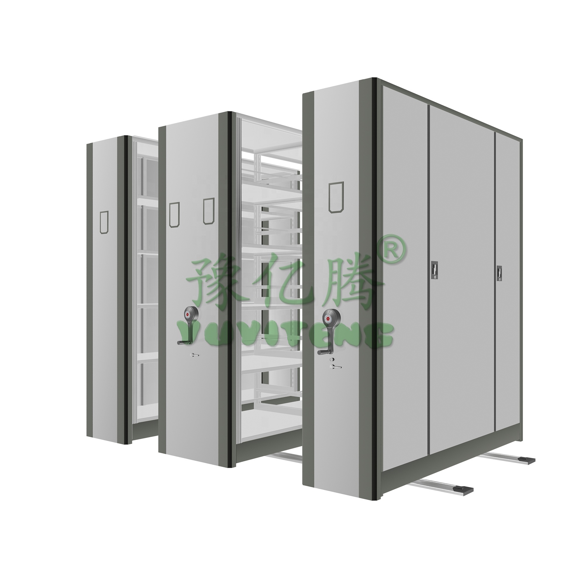 Office Furniture Metal Mobile File Compactors Bulk Filers Movable Shelving Storage System For Archives