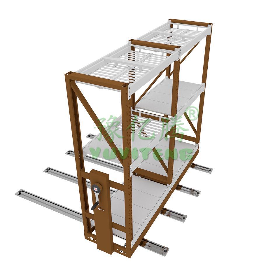 Large Multi-Layer Steel Hydroponic Moving Shelves Movable Grow Rack for Plant for Agricultural Greenhouses