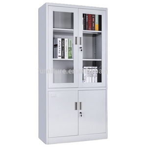 Luoyang Factory Storage Cabinet Steel Glass Door Front Sliding Door Filing Cabinet