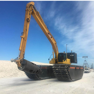 Amphibious excavator 40 ton Swamp buggy excavator with floating pontoon