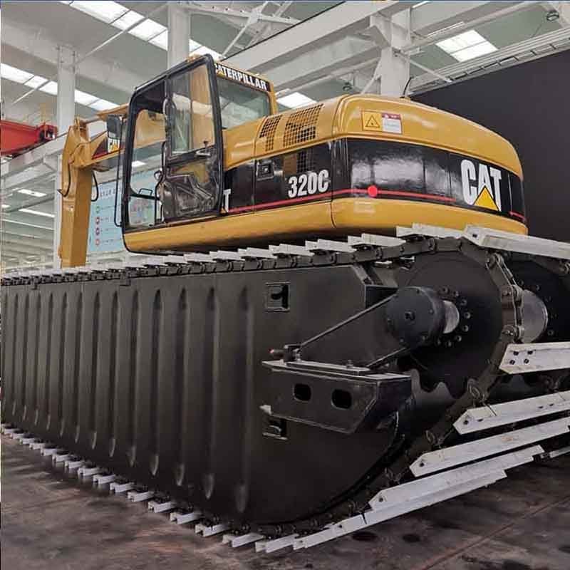 ETERNE Amphibious excavator river lake Swamp buggy dredge pontoon float for excavators