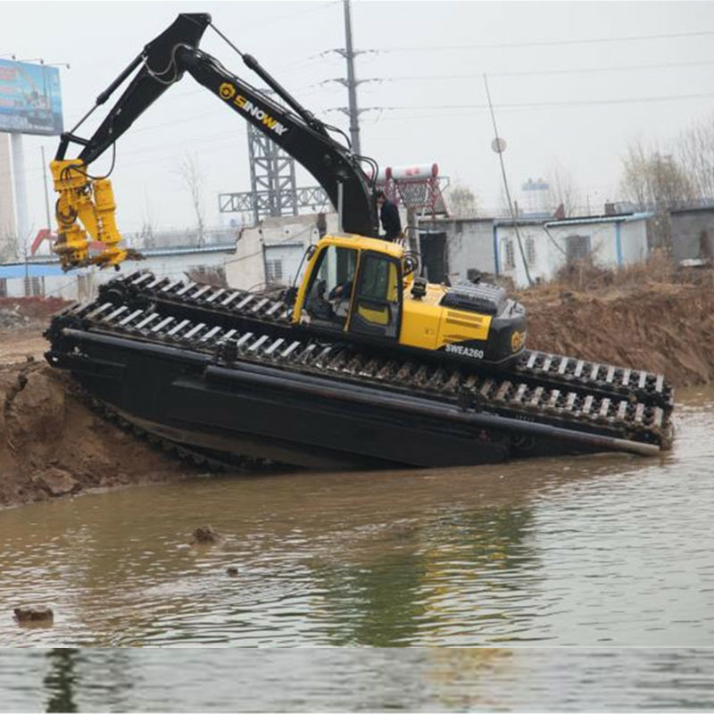 40 ton Amphibious Excavator swamp buggy excavator with floating pontoon